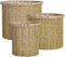 Mica Decorations Mand Danfield - 32x32x28 cm - Gerecycled Katoen - Lichtbruin- Set van 3