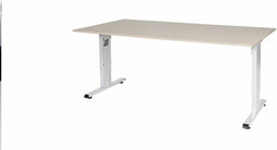 Verstelbaar Bureau - 180x90 Eiken - wit frame