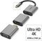 Hama 00200306 - USB-C naar Mini-DisplayPort HDMI VGA Adapter - Ultra-HD 4K - Grijs