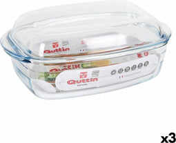 Kookpot met Deksel Quttin 63096 Glas 32,8 x 19,7 x 13 cm (3L + 1,5L)