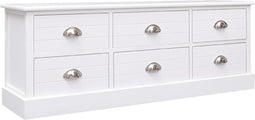 vidaXL - Tv-meubel - 108x30x40 - cm - massief - paulowniahout - wit