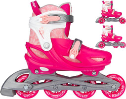 Nijdam Floral Switch - 3-in-1 Skeelers - Verstelbaar 25-28 - Roze