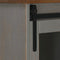 vidaXL - Dressoir - HALDEN - met - schuifdeur - 80x40x80 - cm - massief - hout - grijs