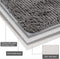 2-Delige Luxe Chenille Badmattenset - Grijs, Antislip en Zacht