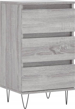 vidaXL - Dressoir - 40x35x70 - cm - bewerkt - hout - grijs - sonoma