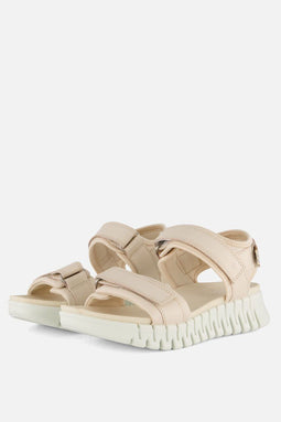 Ecco Gruuv Sandalen - Platte Sandalen - Klittenbandsluiting - Beige