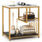 Coast Bijzettafel - Marmerlook - 3 Niveaus - Wit / Zwart / Goud - 60 x 40 x 60,5 cm