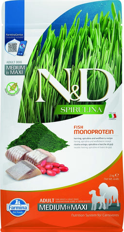N&D Spirulina hondenvoeding Haring medium/maxi 2 kg