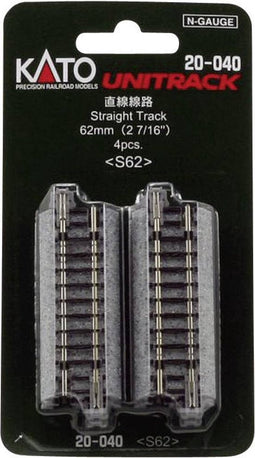 N Kato Unitrack 7078010 Rechte rails 62 mm 4 stuk(s)