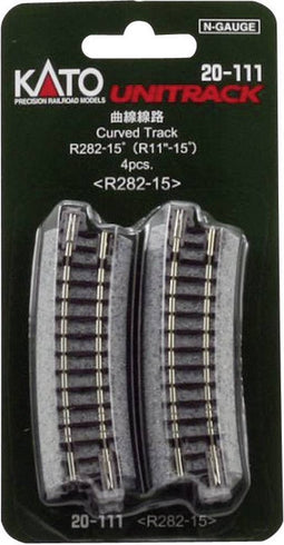 N Kato Unitrack 7078102 Gebogen rails 15 ° 282 mm 4 stuk(s)