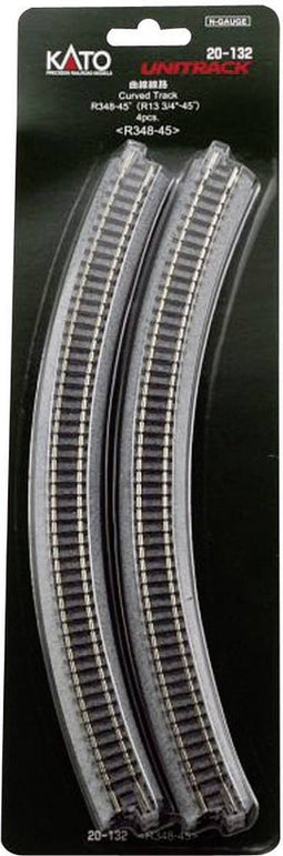 N Kato Unitrack 7078106 Gebogen rails 45 ° 348 mm 4 stuk(s)