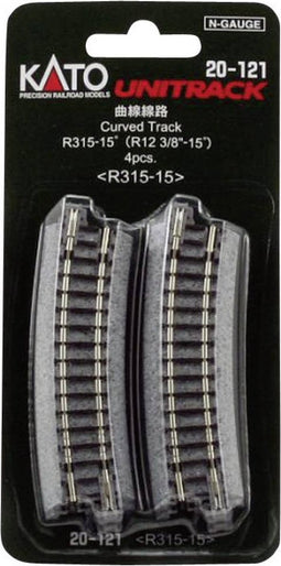 N Kato Unitrack 7078108 Gebogen rails 15 ° 718 mm 4 stuk(s)