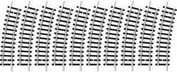 N Minitrix rails 14911 Gebogen rails 15 ° 261.8 mm 10 stuk(s)