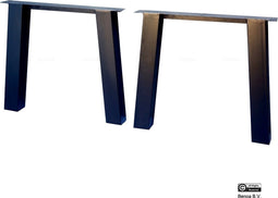 N tafelpoot eettafel metaal 8x8 cm Set - Zwart