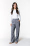 Colourful Rebel Rus Stripe Straight Pants - Dames Broeken - Elastische Tailleband - Grijs