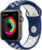iMoshion Siliconen sport bandje voor Apple Watch Series 1 / 2 / 3 / 4 / 5 / 6 / 7 / 8 / 9 / SE / Ultra (2) - 42 / 44 / 45 / 49 mm - Blauw / Wit