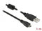 Delock 82299 - USB 2.0 A male naar micro B male - 1m - Zwart