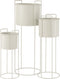 J-Line bloempot op Voet - metaal - wit - 3 stuks - 80 cm hoog