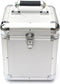LP single 7 inch vinyl koffer voor opbergen van 70 - 100 singles afsluitbaar zilver aluminium