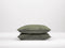 Zohome Kussensloop Satinado - Kussenhoes van 80x80 cm - Set van 2 stuks - 100% Katoen-Satijn - Groen
