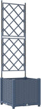 vidaXL - Tuinplanter - met - Trellis - Grijs - 40x40x143 - cm