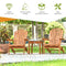 Coast Adirondack Set van 3 - Eucalyptushout - Opvouwbaar - Weerbestendig - Naturel (set van 3)