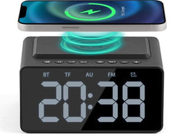 Faas - Digitale Wekker - Wekkerradio - Bluetooth - Draadloze Oplader - Zwart