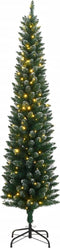 vidaXL - Kunstkerstboom - smal - met - 150 - LED's - 150 - cm