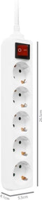 Stopcontactenstrip 5 Tomas met Interruptor Ewent EW3916 Schuko (1,5 m)