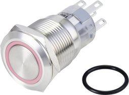 TRU COMPONENTS TC-10090944 LAS1-AGQ-11ZE/R/24V/S Vandalismebestendige druktoets 250 V/AC 3 A 1x aan/aan Continu Rood IP