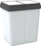 vidaXL - Vuilnisbak - dubbel - 2x25 - L - wit