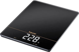 Beurer KS 34 XL Digitale Keukenweegschaal - Limited edition 2024 - Tot 15 kg – Glazen oppervlak - Touch bediening – Groot Magic LED display – Tarra functie – Incl. batterijen - 5 Jaar garantie - Zwart
