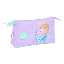 Pennenetui met 3 vakken Frozen Spirit Lila 22 x 12 x 3 cm