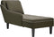 vidaXL - Chaise - longue - met - kussen&rechterarmleuning - kunstleer - legergroen