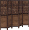 vidaXL - Kamerscherm - met - 5 - panelen - massief - paulowniahout - donkerbruin