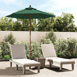 vidaXL - Parasol - met - houten - paal - 196x231 - cm - groen