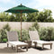 vidaXL - Parasol - met - houten - paal - 196x231 - cm - groen