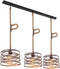 Globo Marco - hanglamp - 3 lichtpunten - zwart - E27 - 15641-3H