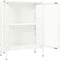 vidaXL - Dressoir - 75x35x105 - cm - staal - en - glas - wit