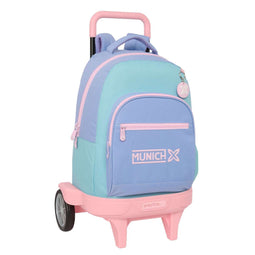 Schoolrugzak met Wielen Munich Mellow Blauw Roze Hemelsblauw 33 x 45 x 22 cm