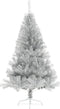 vidaXL - Kunstkerstboom - half - met - standaard - 180 - cm - PET - zilverkleurig