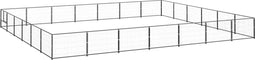 vidaXL - Hondenkennel - 42 - m² - staal - zwart