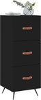 vidaXL - Dressoir - 34,5x34x90 - cm - bewerkt - hout - zwart