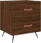 vidaXL - Nachtkastje - 40x35x47,5 - cm - bewerkt - hout - bruin - eikenkleur