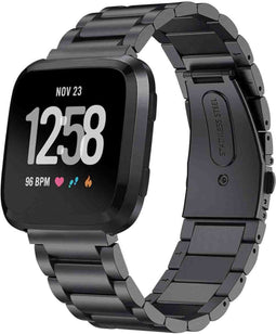 imoshion Bandje met Horlogeband inkorter - Geschikt voor Fitbit Versa Lite, Fitbit Versa 2, Fitbit Versa - imoshion Stalen band met installatiehulp - Zwart