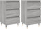 vidaXL - Nachtkastjes - 2 - st - 40x35x69 - cm - bewerkt - hout - grijs - sonoma - eiken