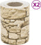 vidaXL - Tuinscherm - 2 - st - grof - steenpatroon - 35x0,19 - m - PVC - grijs