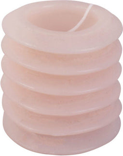 6x Present Time Pillar candle Layered Circles small soft pink