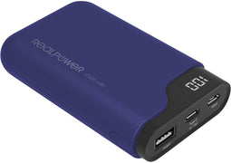 RealPower PB-7500C - Powerbank 7500 mAh USB USB-C - Navy blauw