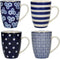London Pottery Globe Tulip Mokken - Set van 4 - Keramiek 0.28 L Blauw (4 stuks)